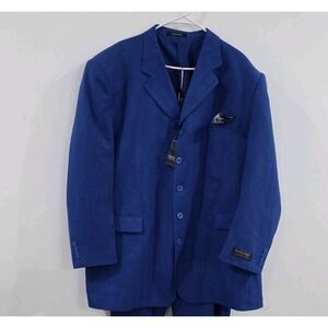 Vittorio St Angelo Mens Blazer Size 52 R Blue Formal Business Casual